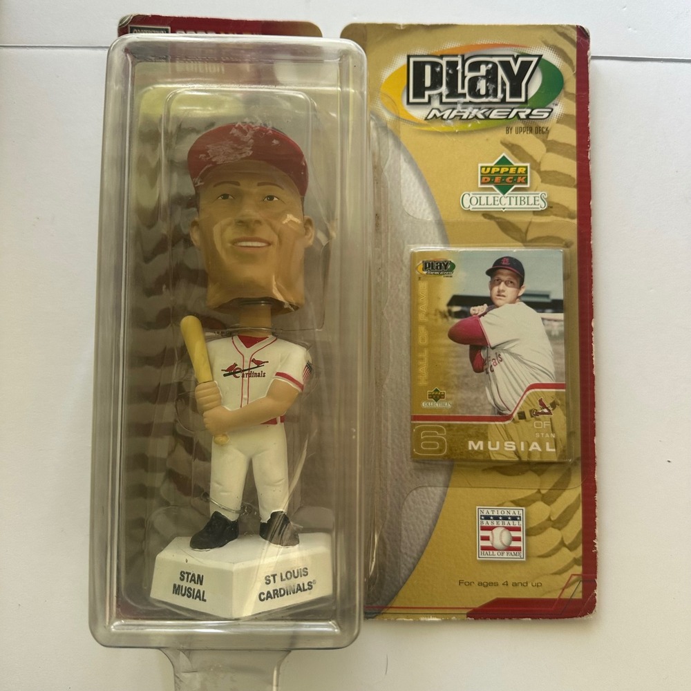 Upper Deck PlayMakers Stan Musial St Louis Cardinals HOF Bobblehead Figure 2002